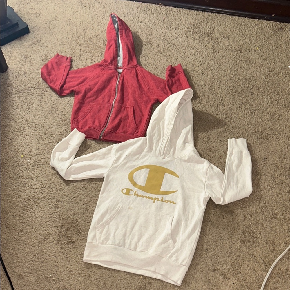 Champion Kids Red and White Hoodie Set